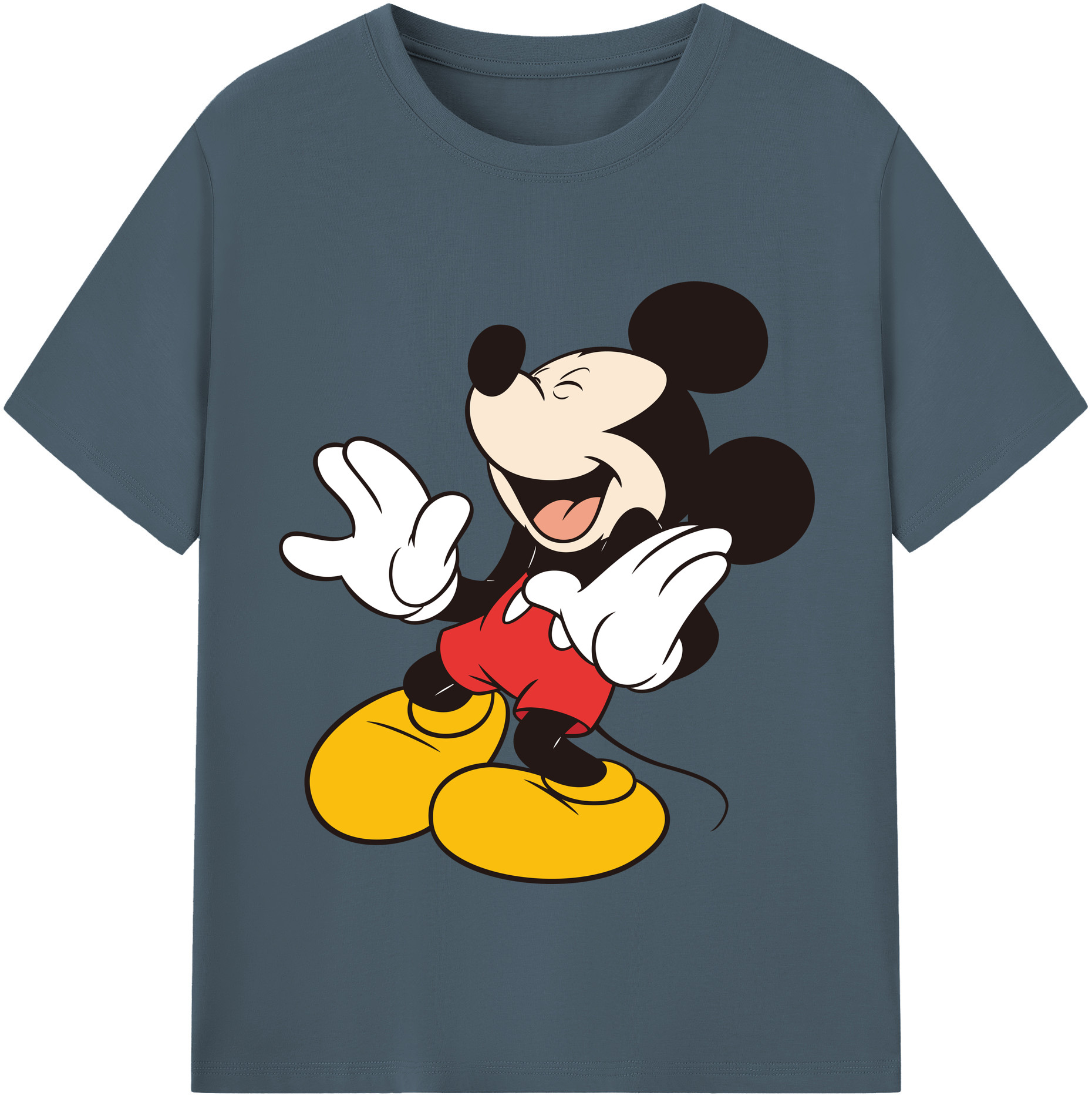 （画像用） ミッキーマウス Mickey Mouse 綿100％半袖Tシャツ（フロントプリント）